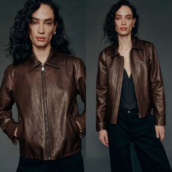 New Reformation Aimee Leather Jacket - Picture 1 of 6